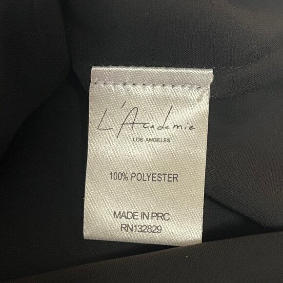 NWT Revolve L'Academie Ruffle Blouse V Neck Long Sleeve Top Size Small Black - Picture 14 of 15